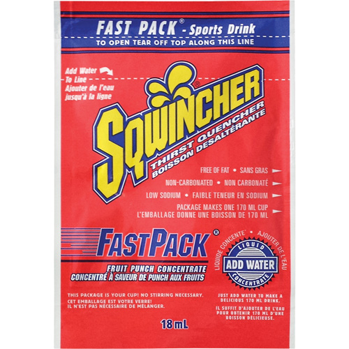Sqwincher&reg; Rehydration Drink Fast Pack&reg;, Single Serve, Fruit Punch Distribution Élite MP