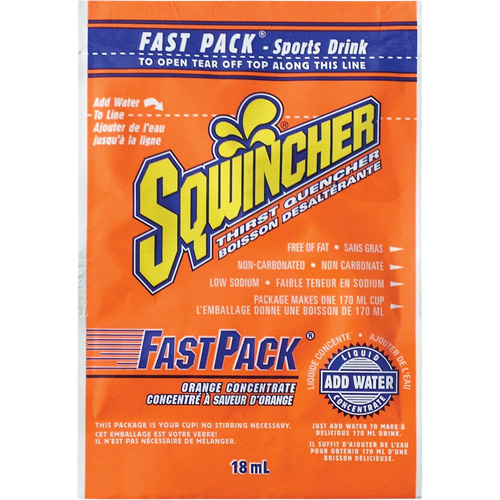 Sqwincher&reg; Rehydration Drink Fast Pack&reg;, Single Serve, Orange Distribution Élite MP