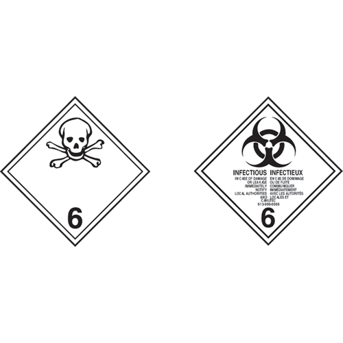 &eacute;tiquettes d'exp&eacute;dition TMD, Classe 6,1, Substances toxiques, Vinyle Distribution Élite MP