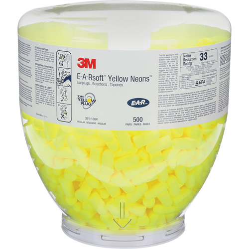 Bouchons d'oreilles E-A-RSoft Yellow Neon, Vrac - Contenant Distribution Élite MP