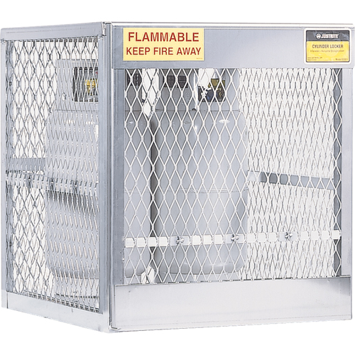 Aluminum LPG Cylinder Locker Storage, 4 Cylinder Capacity, 30" W x 32" D x 33-1/2" H, Silver Distribution Élite MP