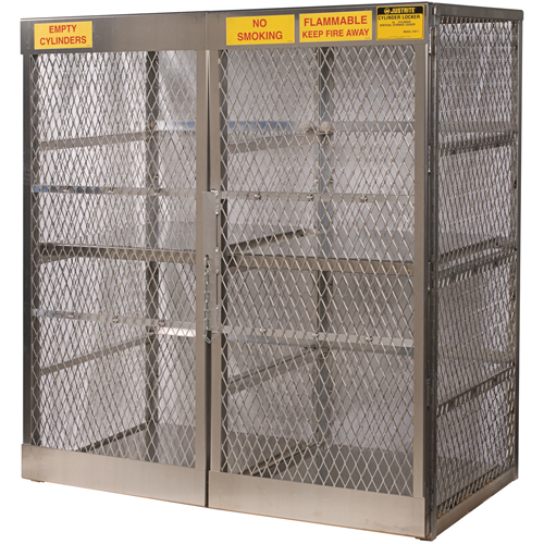 Aluminum LPG Cylinder Locker Storage, 16 Cylinder Capacity, 60" W x 32" D x 65" H, Silver Distribution Élite MP