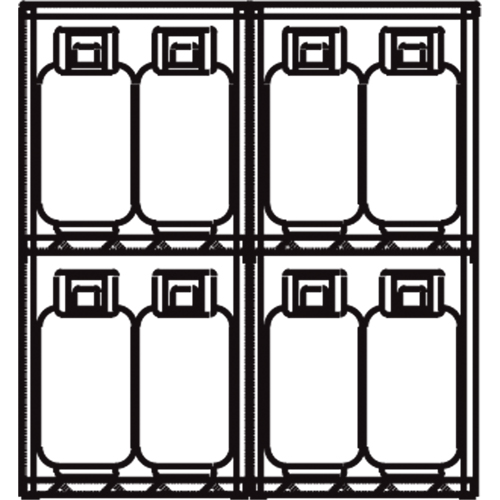 Aluminum LPG Cylinder Locker Storage, 16 Cylinder Capacity, 60" W x 32" D x 65" H, Silver Distribution Élite MP