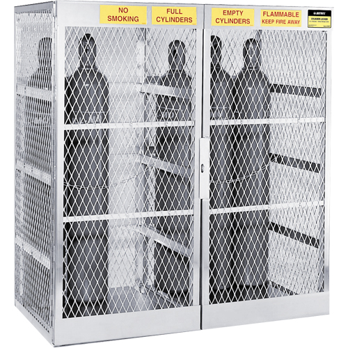 Aluminum LPG Cylinder Locker Storage, 20 Cylinder Capacity, 60" W x 32" D x 65" H, Silver Distribution Élite MP
