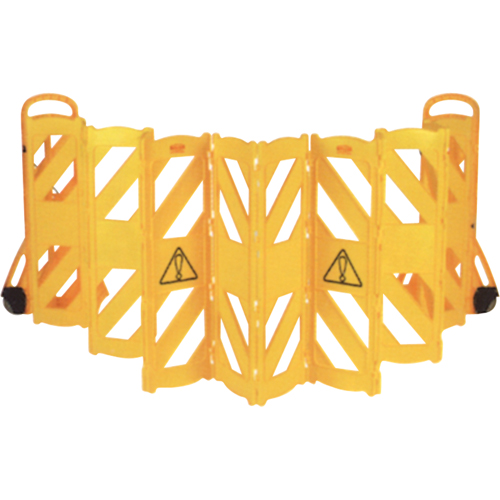 Portable Mobile Barriers, 13' L, Plastic, Yellow Distribution Élite MP