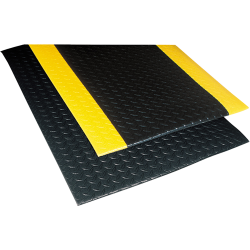 Tapis Sof-Tred No 419 avec Dyna-Shield, Losange, 4' x 60' x 1/2", Noir/Jaune, PVC Distribution Élite MP