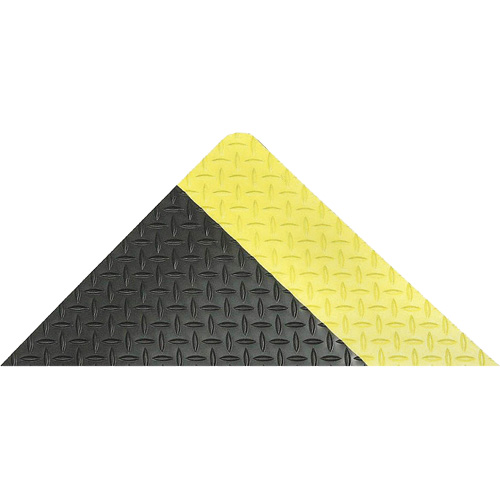 Tapis antifatigue ergonomique Saddle Trax, Losange, 2' x 3' x 1", Noir/Jaune, Vinyle Distribution Élite MP