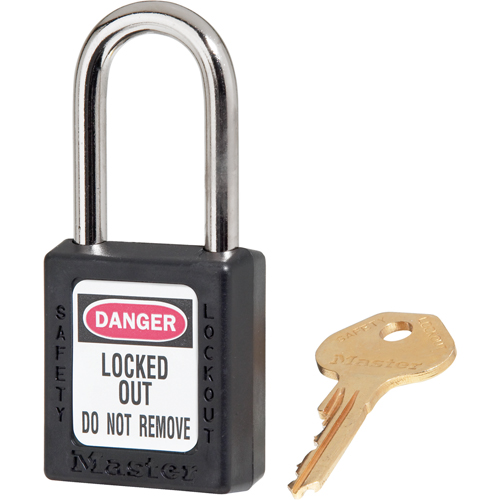 Cadenas de s&eacute;curit&eacute; Zenex 410, Noir, Cl&eacute;s diff&eacute;rentes, Thermoplastique, Largeur de 1-1/2" Distribution Élite MP