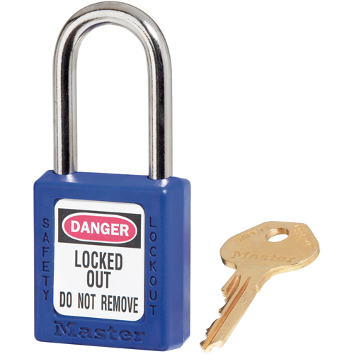 410 Zenex Safety Padlock, Blue, Keyed Different, Thermoplastic, 1-1/2" Width Distribution Élite MP