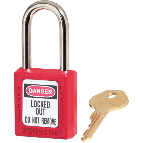 Cadenas de s&eacute;curit&eacute; Zenex 410, Rouge, Cl&eacute;s diff&eacute;rentes, Thermoplastique, Largeur de 1-1/2" Distribution Élite MP
