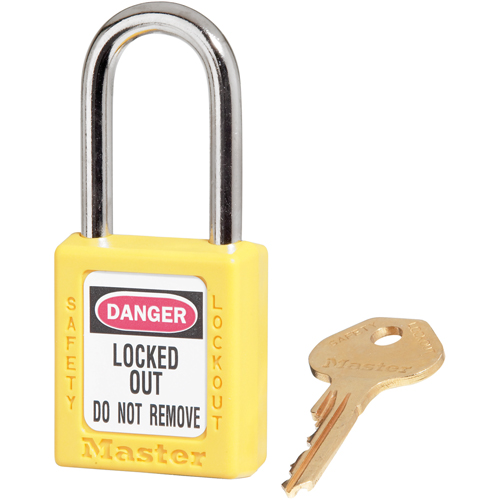 Cadenas de s&eacute;curit&eacute; Zenex 410, Jaune, Cl&eacute;s diff&eacute;rentes, Thermoplastique, Largeur de 1-1/2" Distribution Élite MP