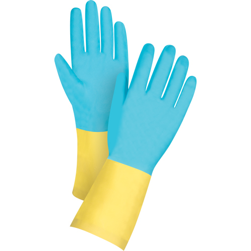 Gants tremp&eacute;s de premi&egrave;re qualit&eacute; r&eacute;sistants aux produits chimiques, Taille T-Grand/10, 12" lo, N&eacute;opr&egrave;ne/Latex de caoutchouc, Doublure en Coton/Ouat&eacute;e, 20 mils Distribution Élite MP