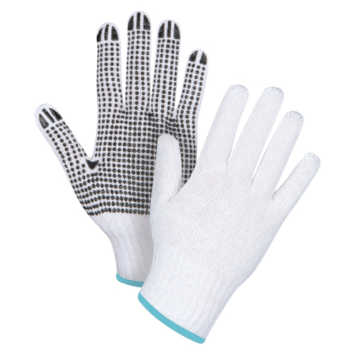 Gants tricot&eacute;s &agrave; pois, Poly/coton, Un c&ocirc;t&eacute;, Calibre 7, T-Grand Distribution Élite MP