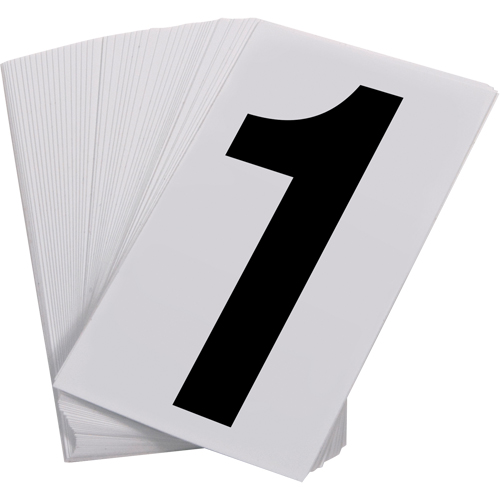 Num&eacute;ros autocollants, 1, 3-1/2" h, Noir sur blanc Distribution Élite MP
