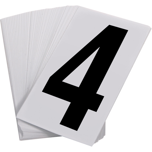 Num&eacute;ros autocollants, 4, 3-1/2" h, Noir sur blanc Distribution Élite MP