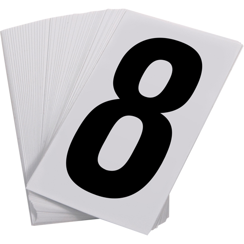 Num&eacute;ros autocollants, 8, 3-1/2" h, Noir sur blanc Distribution Élite MP