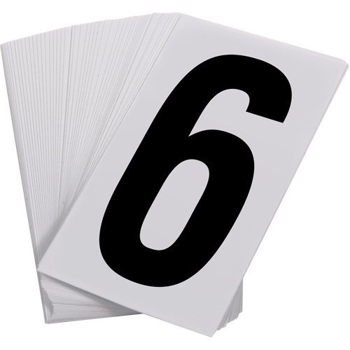 Num&eacute;ros autocollants, 6, 3-1/2" h, Noir sur blanc Distribution Élite MP