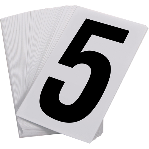 Num&eacute;ros autocollants, 5, 3-1/2" h, Noir sur blanc Distribution Élite MP