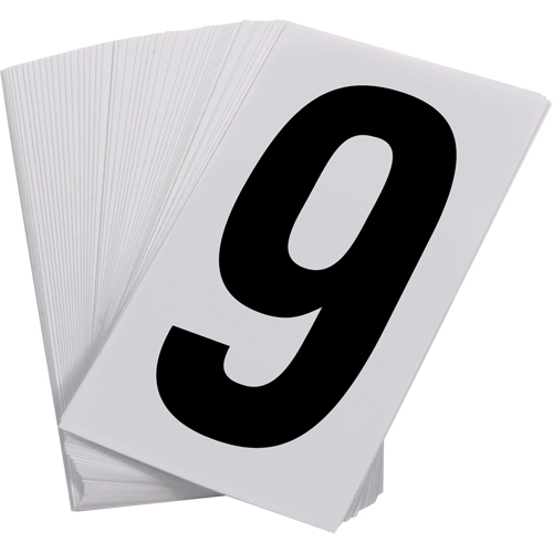 Num&eacute;ros autocollants, 9, 3-1/2" h, Noir sur blanc Distribution Élite MP
