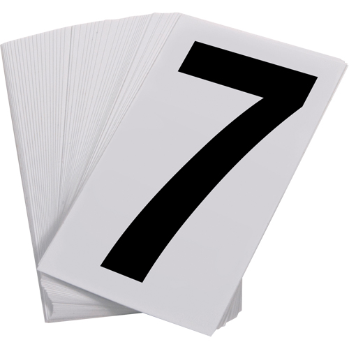 Num&eacute;ros autocollants, 7, 3-1/2" h, Noir sur blanc Distribution Élite MP