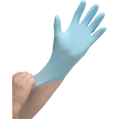 Gants jetables de calibre m&eacute;dical r&eacute;sistants &agrave; la perforation, Petit, Nitrile, 4,5 mils, Sans poudre, Bleu, Classe 2 Distribution Élite MP