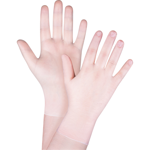Gants jetables, Grand, Vinyle, 4,5 mils, Sans poudre, Transparent, Classe 2 Distribution Élite MP