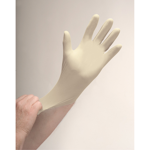 Gants d'examen de premi&egrave;re qualit&eacute; pour peau sensible, Moyen, Latex, 4 mils, Poudr&eacute;s, Naturel Distribution Élite MP
