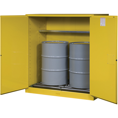 Armoires Sure-Grip EX pour entreposage de barils &agrave; la verticale, Capacit&eacute; de 110 gal. US, 2 barils, Jaune Distribution Élite MP