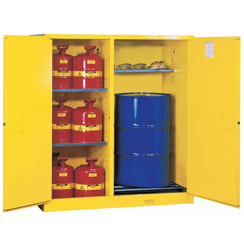 Armoires Sure-Grip EX s&eacute;curitaires &agrave; double fonction, Capacit&eacute; de 115 gal. US, Jaune Distribution Élite MP