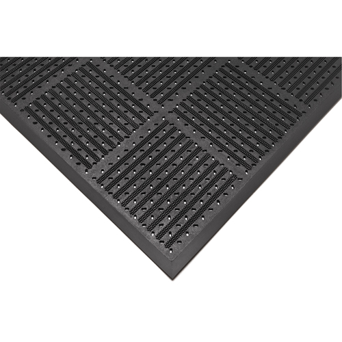 Tapis r&eacute;versible Outfront no 227, Caoutchouc, Grattoir Type, Motif &agrave; fentes, 3' x 6', Noir Distribution Élite MP