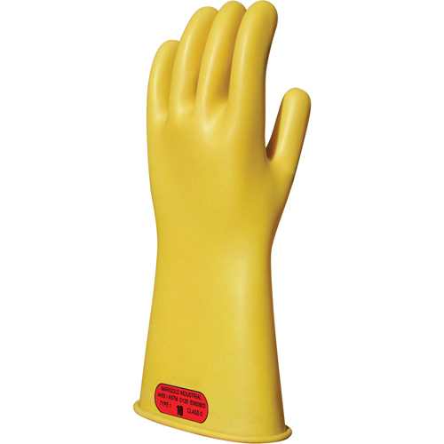 Gants isolants en caoutchouc naturel jaune, ASTM classe 0, Taille 8, 11" lo Distribution Élite MP