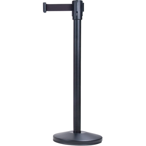 Barri&egrave;res sur pieds pour le contr&ocirc;le des foules, Acier, 35" h, Ruban Noir, Longueur du ruban 7' Distribution Élite MP