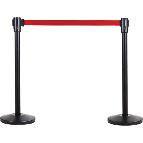 Poteau r&eacute;cepteur pour barri&egrave;res sur pieds pour le contr&ocirc;le des foules, Hauteur de 35", Noir Distribution Élite MP