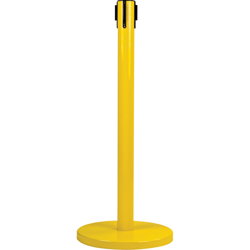 Poteau r&eacute;cepteur pour barri&egrave;res sur pieds pour le contr&ocirc;le des foules, Hauteur de 35", Jaune Distribution Élite MP