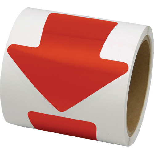 Coloured Floor Marking Decals, Arrow, 4" L x 4" W, Red, Vinyl Distribution Élite MP