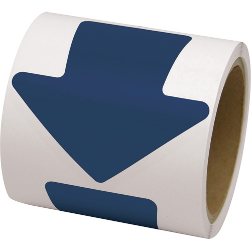 D&eacute;calcomanie en couleur pour le marquage des planchers, Fl&egrave;che, 4" lo x 4" la, Bleu, Vinyle Distribution Élite MP