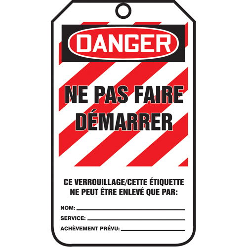 Lockout Tags, Cardstock, 3-1/8" W x 5-7/8" H, French Distribution Élite MP