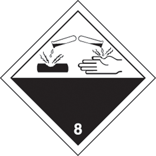 TDG Shipping Labels, Class 8, Corrosives, Paper Distribution Élite MP