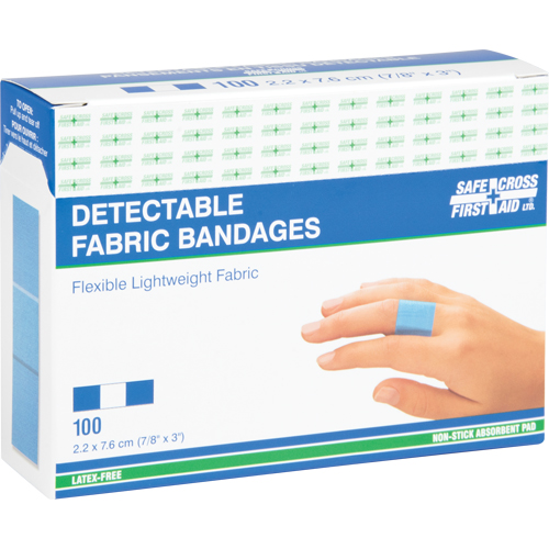 Bandages, Rectangulaire/carr&eacute;e, 3", Tissu d&eacute;tectable, St&eacute;rile Distribution Élite MP
