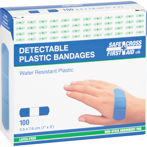 Bandages, Rectangular/Square, 3", Plastic Metal Detectable, Sterile Distribution Élite MP
