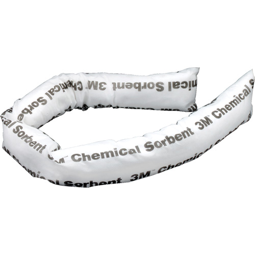 Mini-berme adsorbante pour produits chimiques, Produit chimique, 4' lo x 3" la, Absorption 12 gal., 12 /pqt Distribution Élite MP
