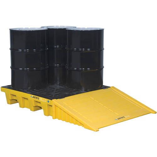 Palettes pour contr&ocirc;le des d&eacute;versements EcoPolyBlend avec drain, Capacit&eacute; de d&eacute;versement 73 gal. US, 49" x 49" x 10,2" Distribution Élite MP
