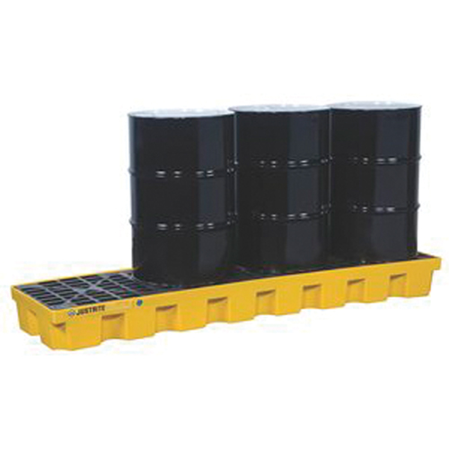 Palettes pour contr&ocirc;le des d&eacute;versements EcoPolyBlend avec drain, Capacit&eacute; de d&eacute;versement 75 gal. US, 97" x 25" x 9" Distribution Élite MP