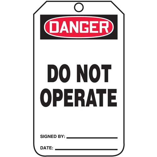 Safety Tags, Cardstock, 3-1/4" W x 5-3/4" H, English Distribution Élite MP