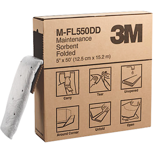 Folded Sorbents, 50' L x 5" W, 10.5 gal. Absorbancy Distribution Élite MP
