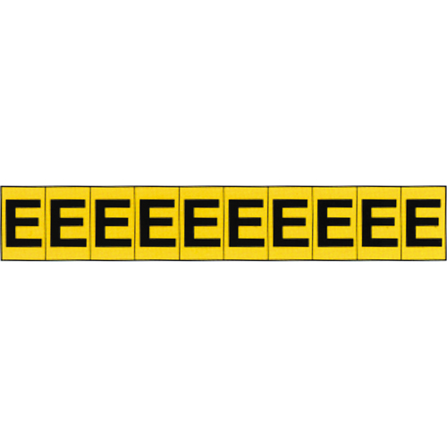 Individual Adhesive Letter Markers, E, 1" H, Black on Yellow Distribution Élite MP