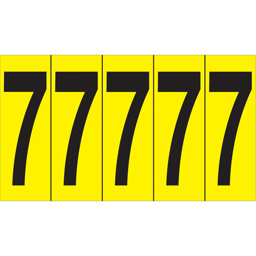 Individual Adhesive Number Markers, 7, 3-7/8" H, Black on Yellow Distribution Élite MP
