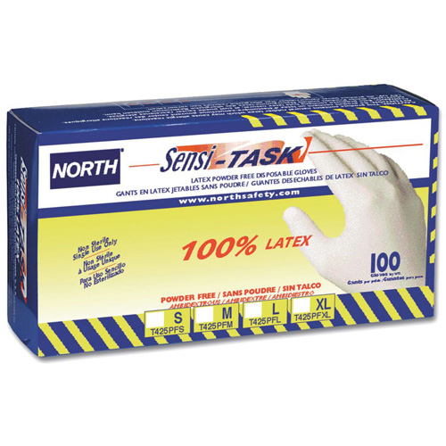 Gants jetables Sensi-Task, Grand, Latex, 5 mils, Sans poudre, Blanc Distribution Élite MP