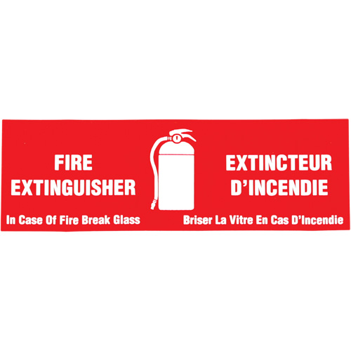 "Fire Extinguisher / Extincteur d'incendie" Label, 2" x 6", Vinyl, Bilingual with Pictogram Distribution Élite MP