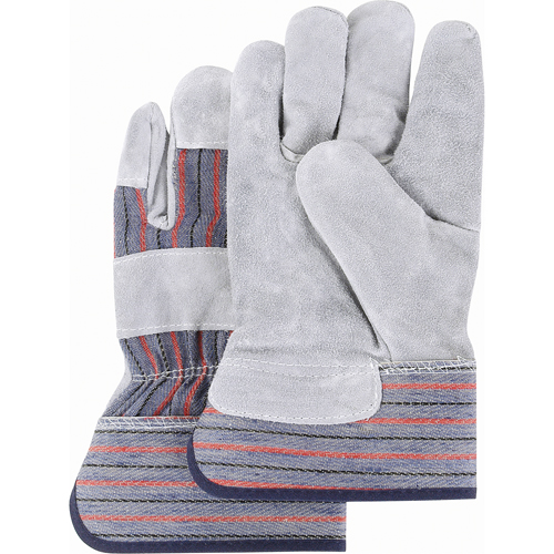 Gants d'ajusteur de premi&egrave;re qualit&eacute; &agrave; dos refendu, Moyen, Paume en Cuir de vache refendu, Doublure en Coton Distribution Élite MP